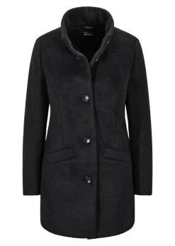 Manteau laineux avec col montant