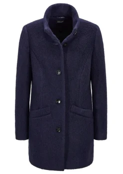 Manteau laineux avec col montant