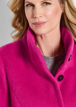 Manteau laineux avec col montant