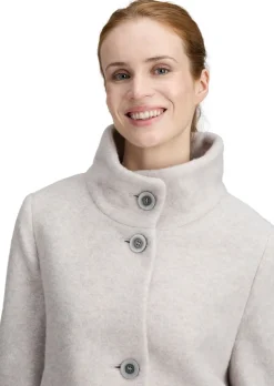 Manteau laineux élégant, avec col montant