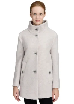 Manteau laineux élégant, avec col montant