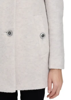 Manteau laineux élégant, avec col montant