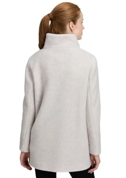 Manteau laineux élégant, avec col montant