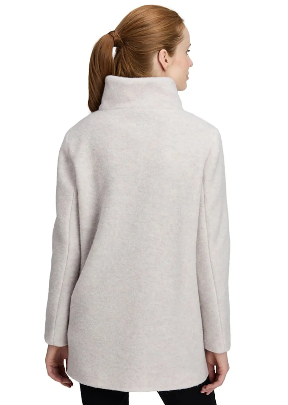 Manteau laineux élégant, avec col montant