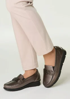 Mocassins effet métallisé
