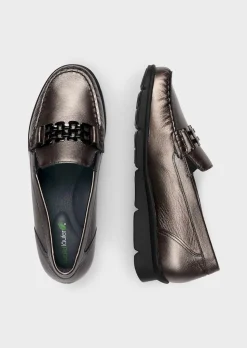 Mocassins effet métallisé