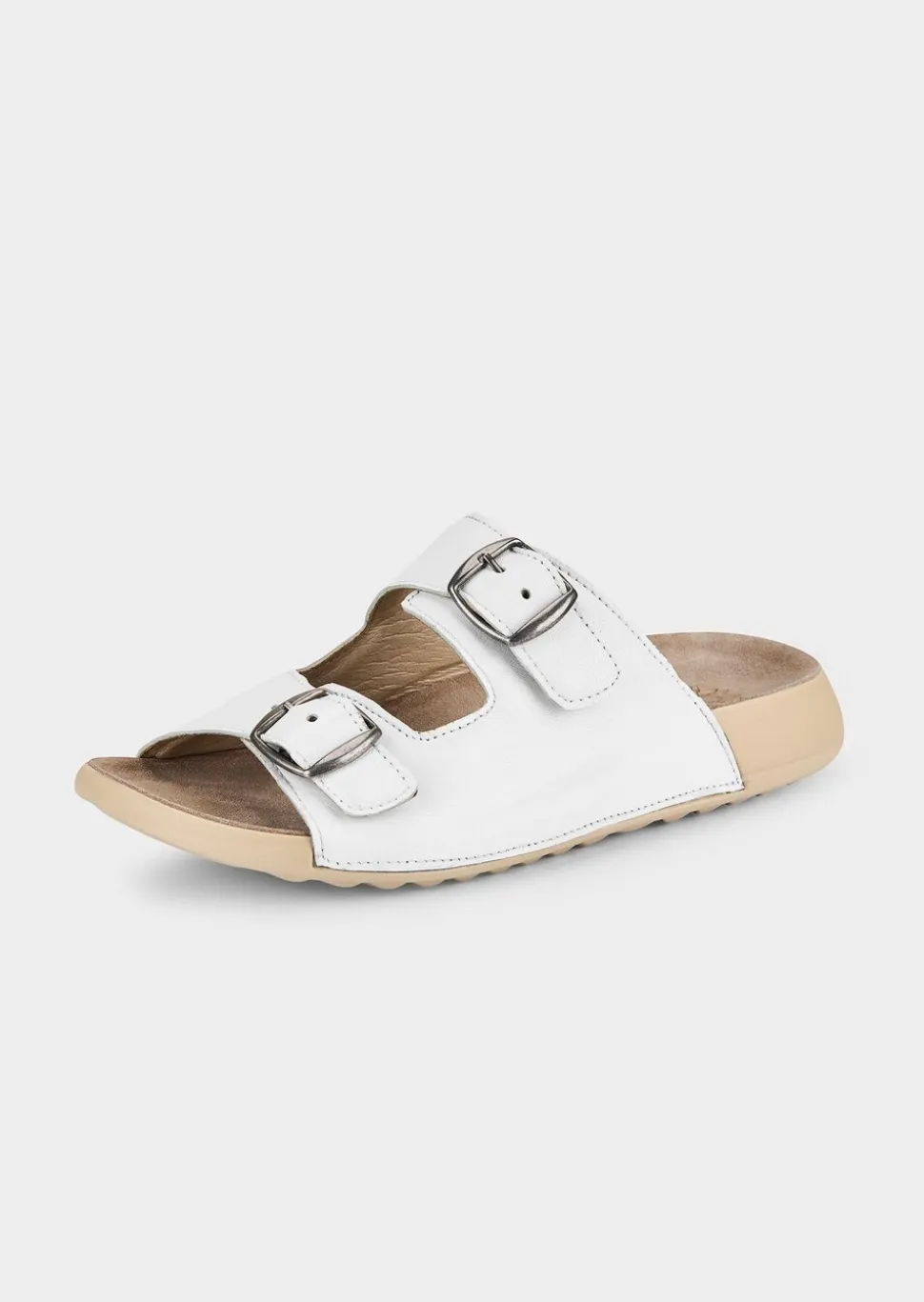 Mules en cuir avec boucles en métal