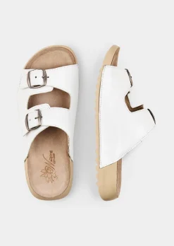 Mules en cuir avec boucles en métal