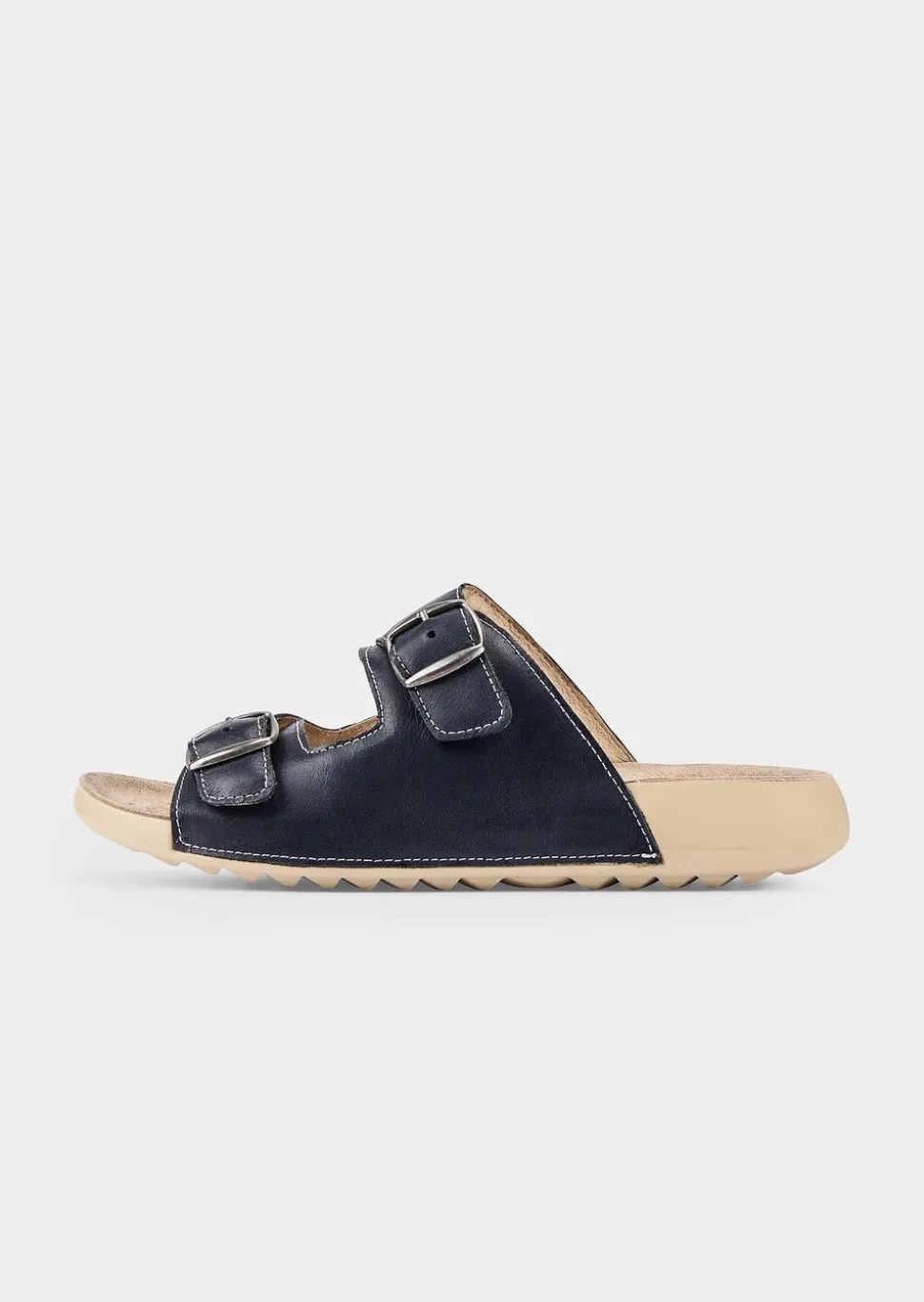 Mules en cuir avec boucles en métal