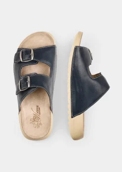 Mules en cuir avec boucles en métal