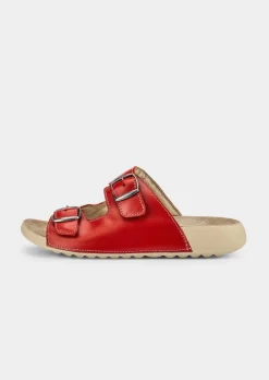 Mules en cuir avec boucles en métal