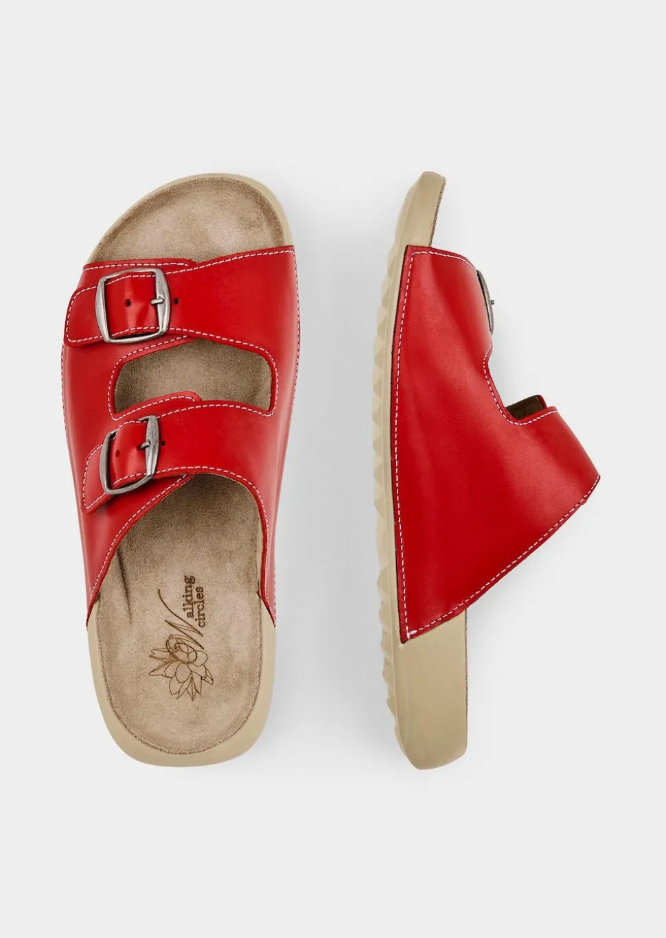 Mules en cuir avec boucles en métal