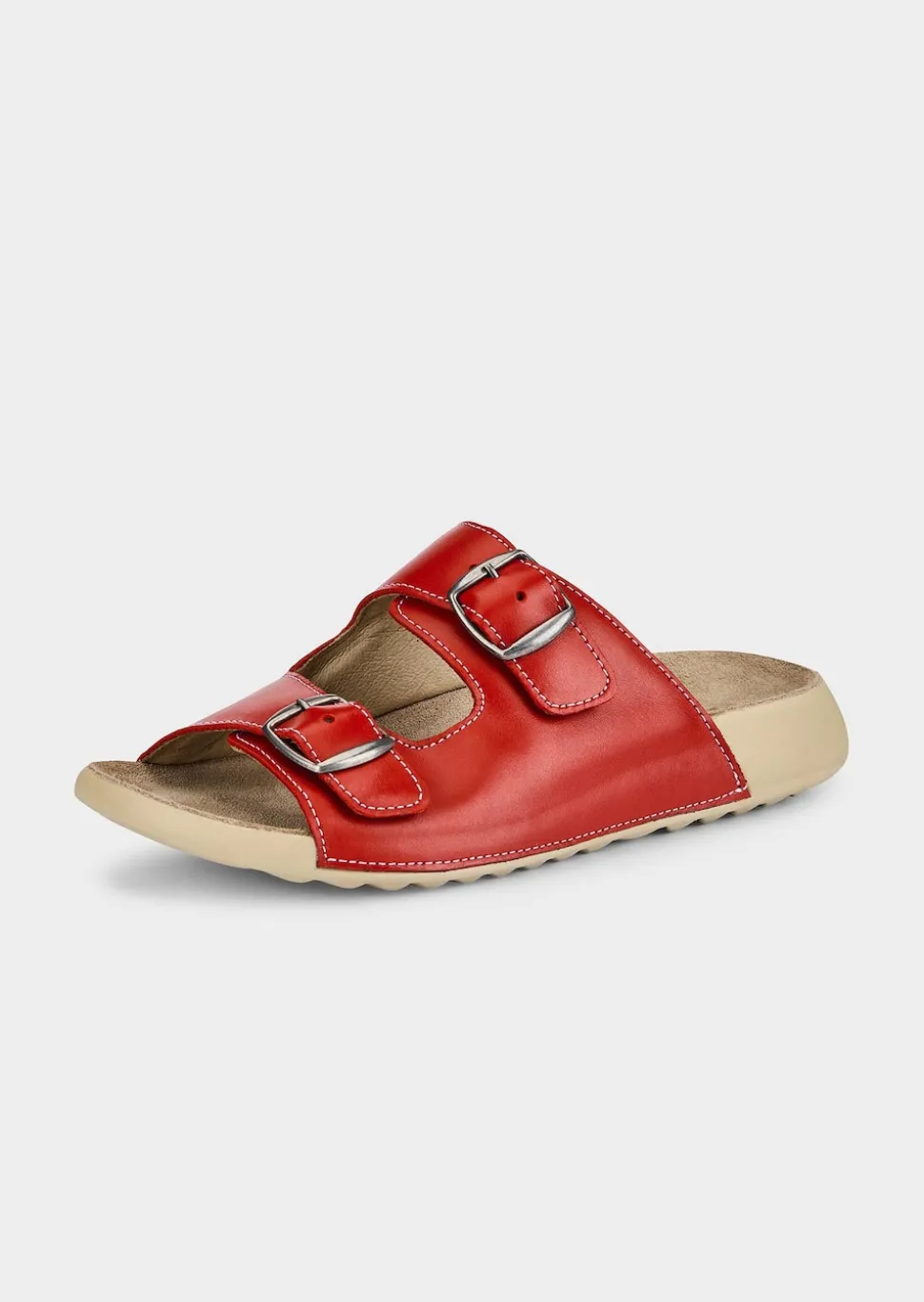 Mules en cuir avec boucles en métal