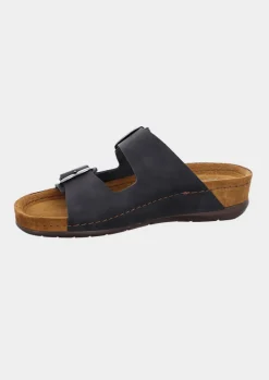 Mules en cuir avec boucles réglables