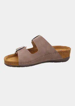 Mules en cuir avec boucles réglables