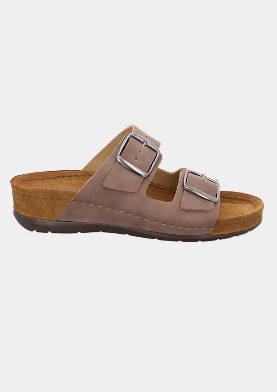 Mules en cuir avec boucles réglables