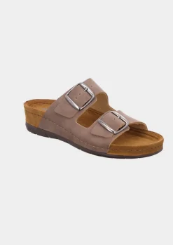 Mules en cuir avec boucles réglables