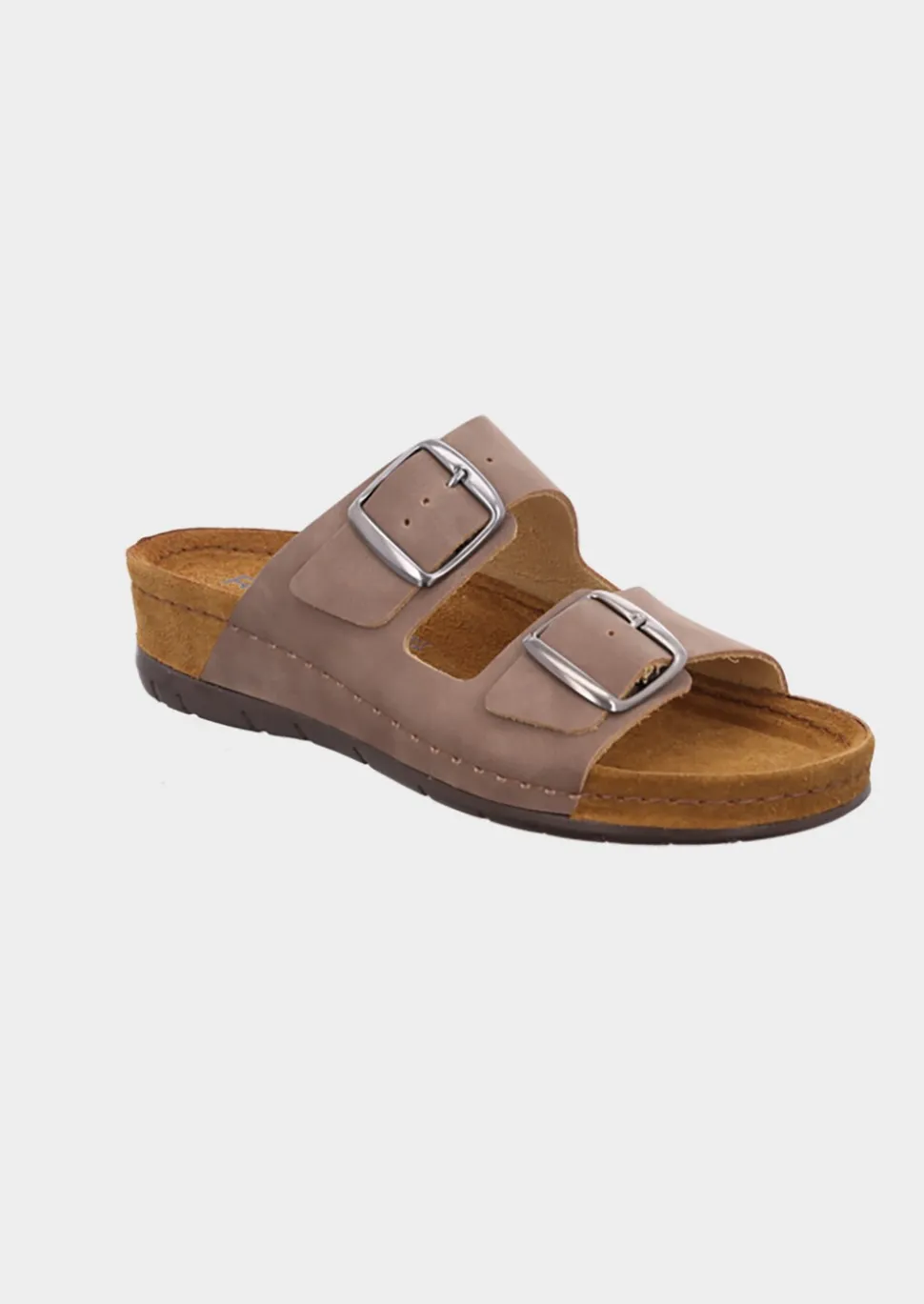 Mules en cuir avec boucles réglables
