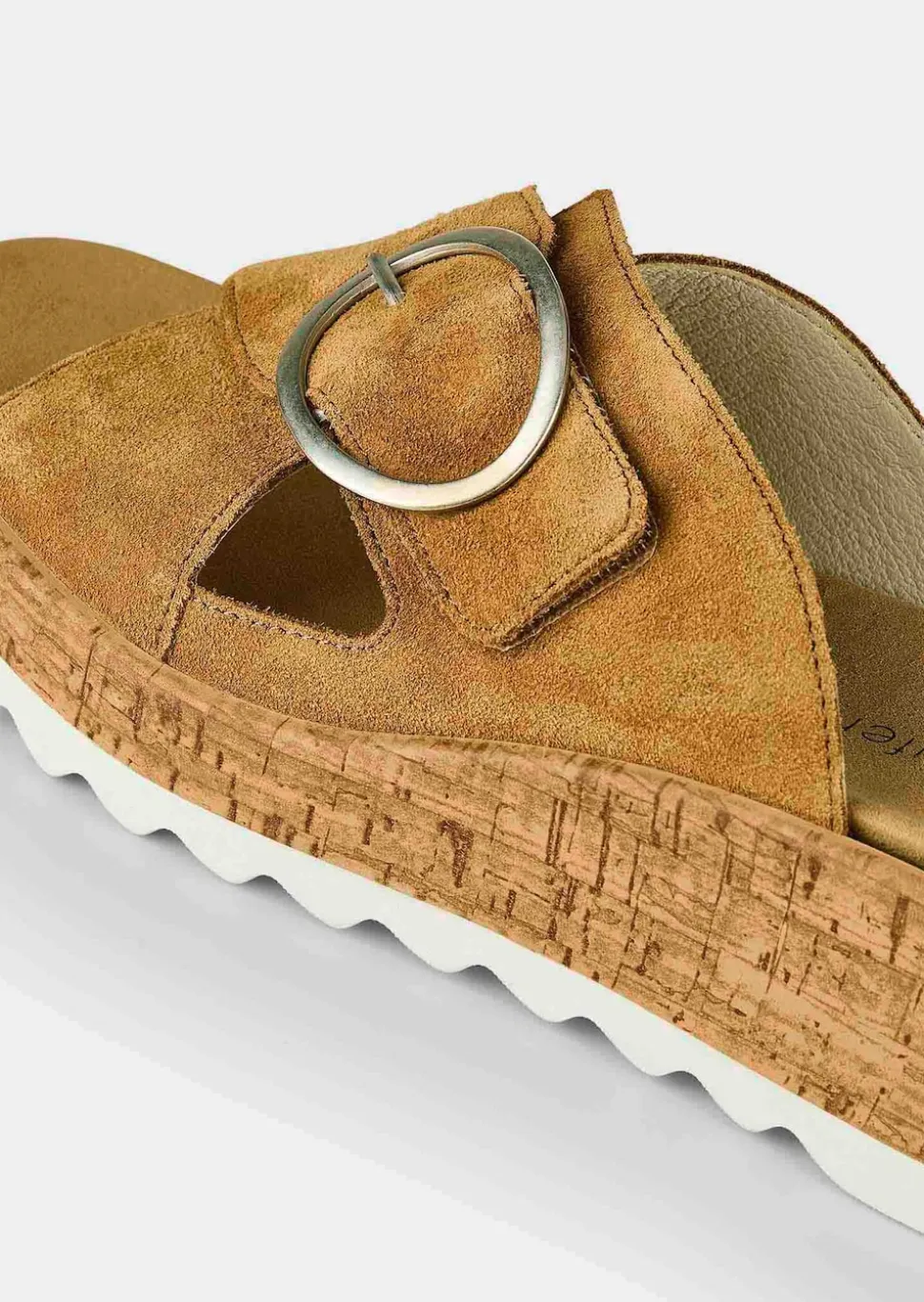 Mules en cuir avec fermeture velcro