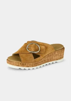 Mules en cuir avec fermeture velcro