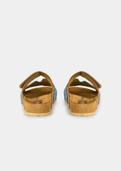 Mules en cuir avec fermeture velcro