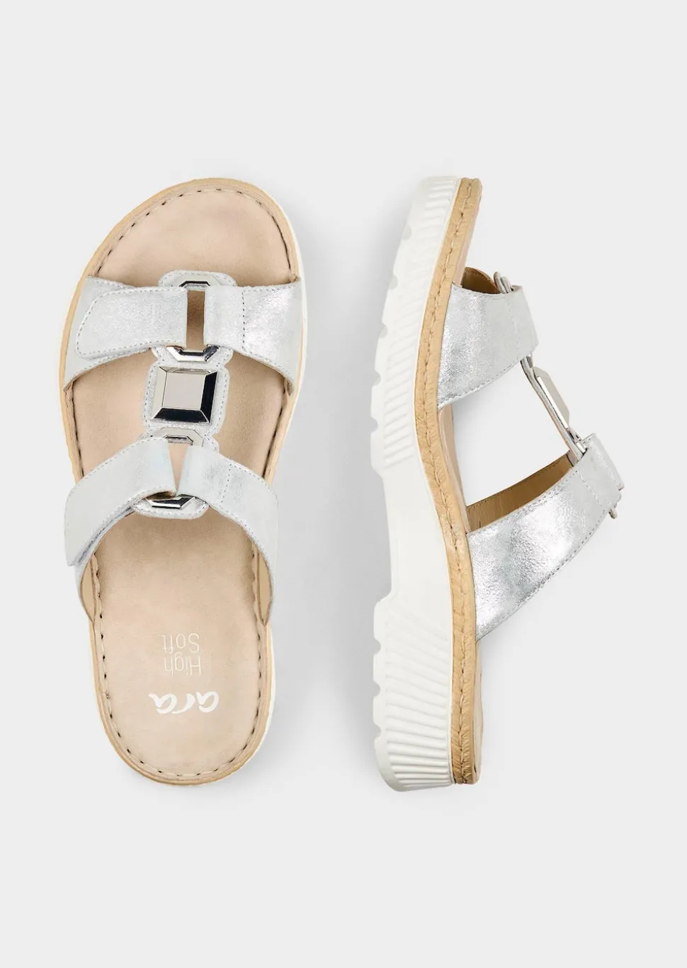 Mules féminines avec bride à fermeture velcro