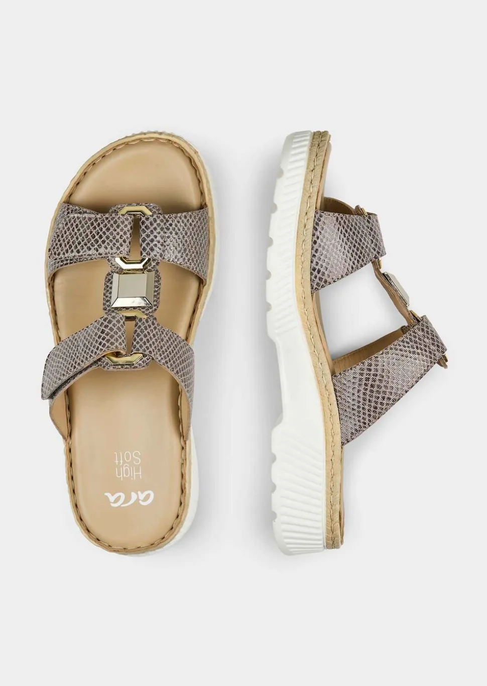 Mules féminines avec bride à fermeture velcro