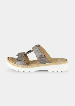 Mules féminines avec bride à fermeture velcro