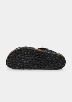 Mules scintillantes en cuir