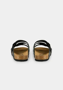 Mules scintillantes en cuir
