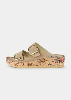 Mules à talon compensé