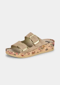 Mules à talon compensé