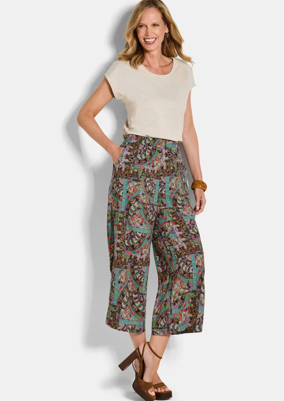Pantalon ample VERA avec imprimé patchwork