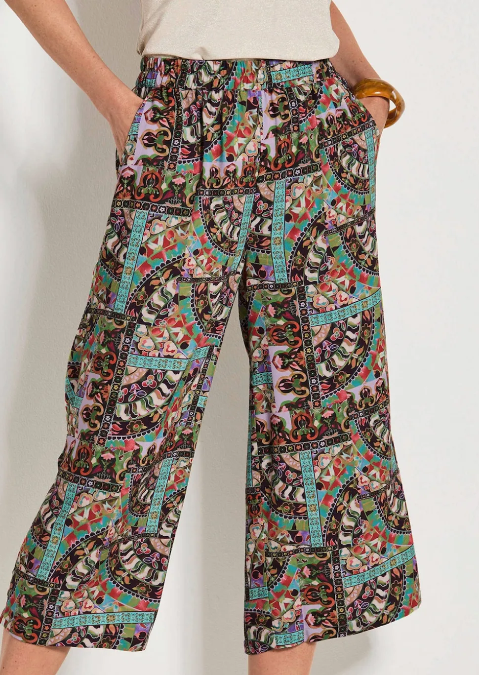 Pantalon ample VERA avec imprimé patchwork