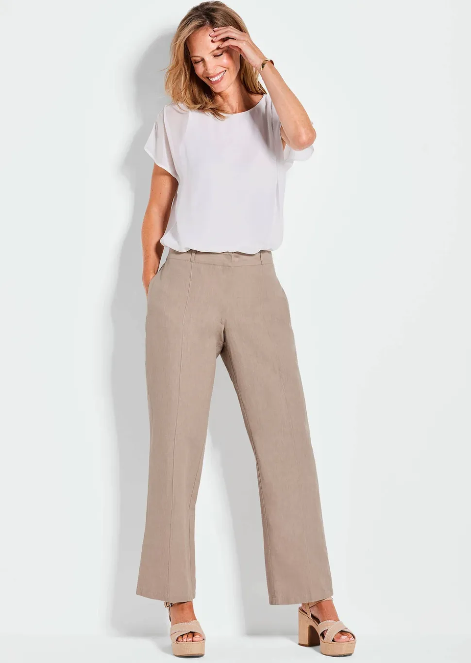 Pantalon ample VERA en lin et coton