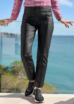 Pantalon BELLA avec revêtement aspect cuir