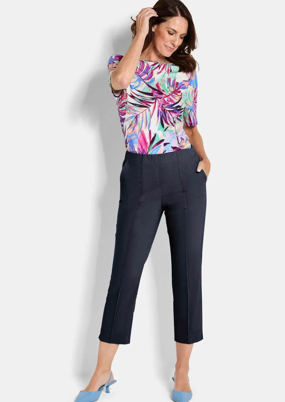 Pantalon 7/8 BELLA en bengaline, avec nervures