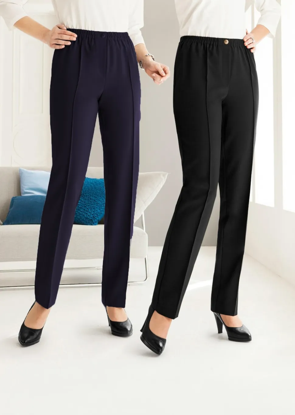 Pantalon CARLA à taille élastique en lot de 2