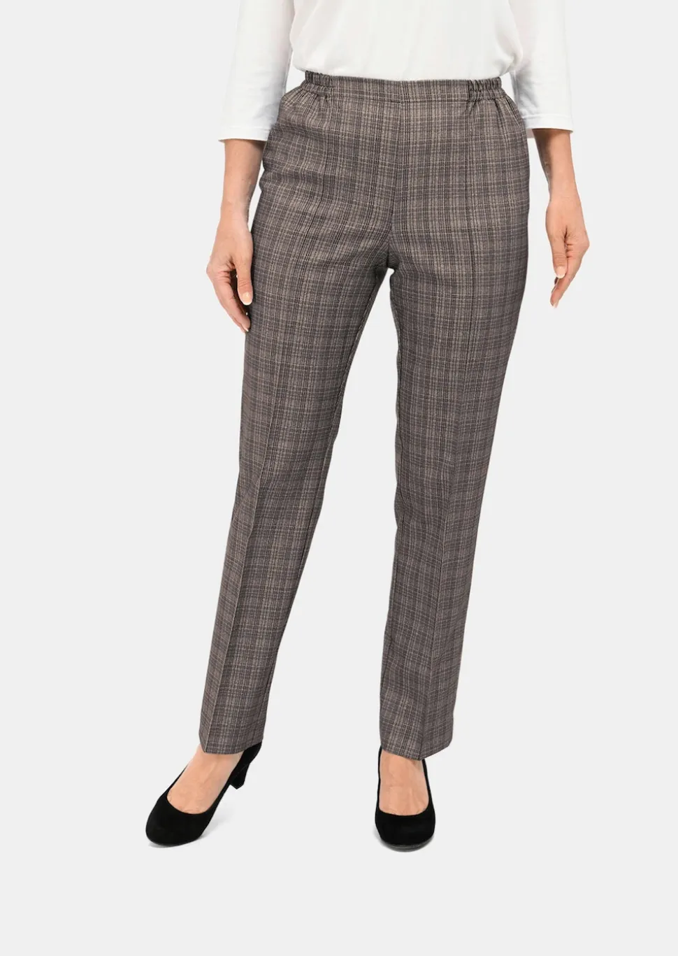 Pantalon à carreaux CARLA avec liserés