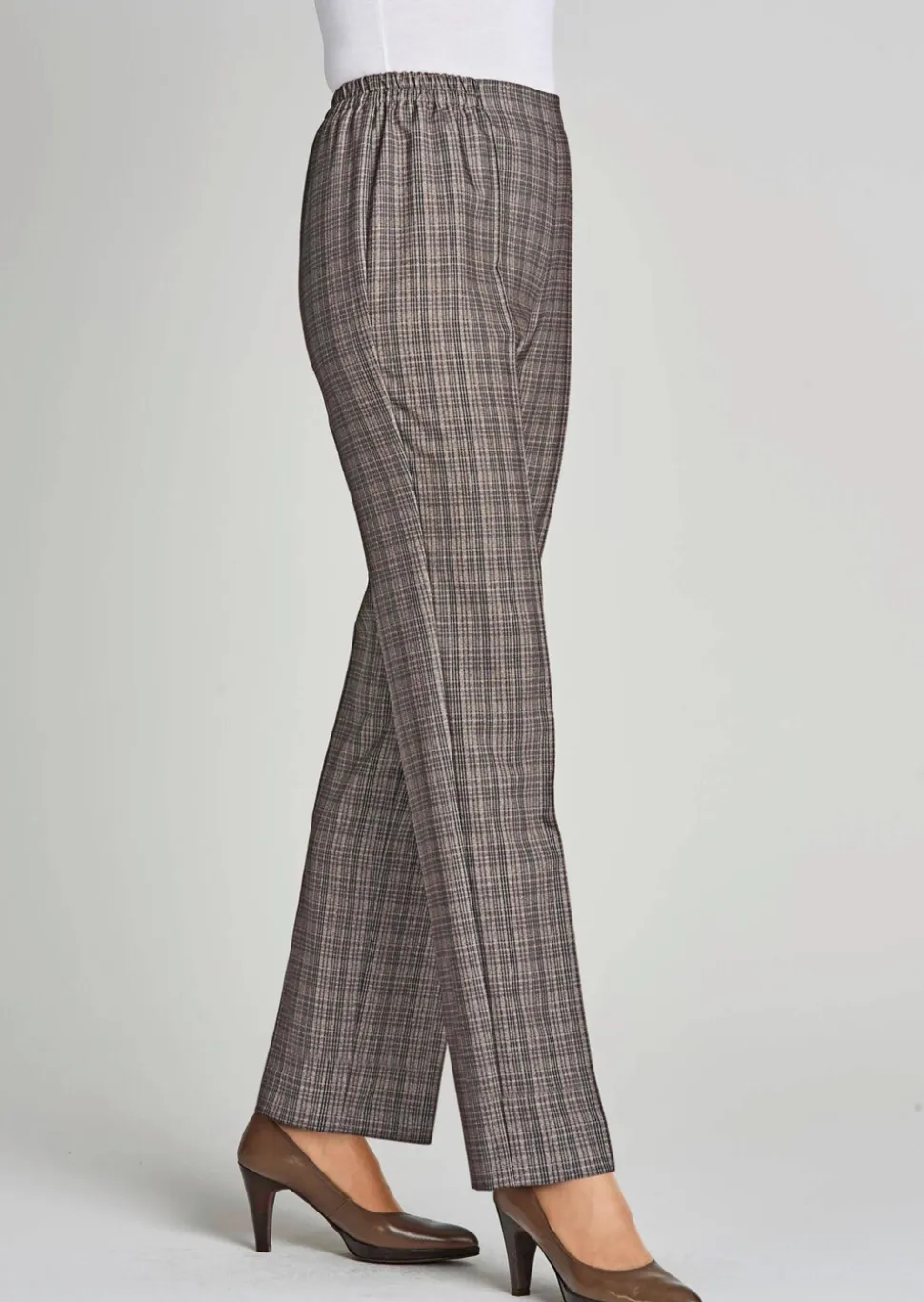Pantalon à carreaux CARLA avec liserés