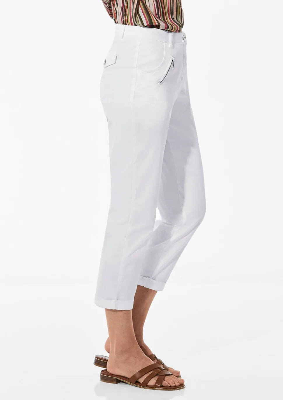 Pantalon chino LOUISA ultra-doux, en longueur cheville
