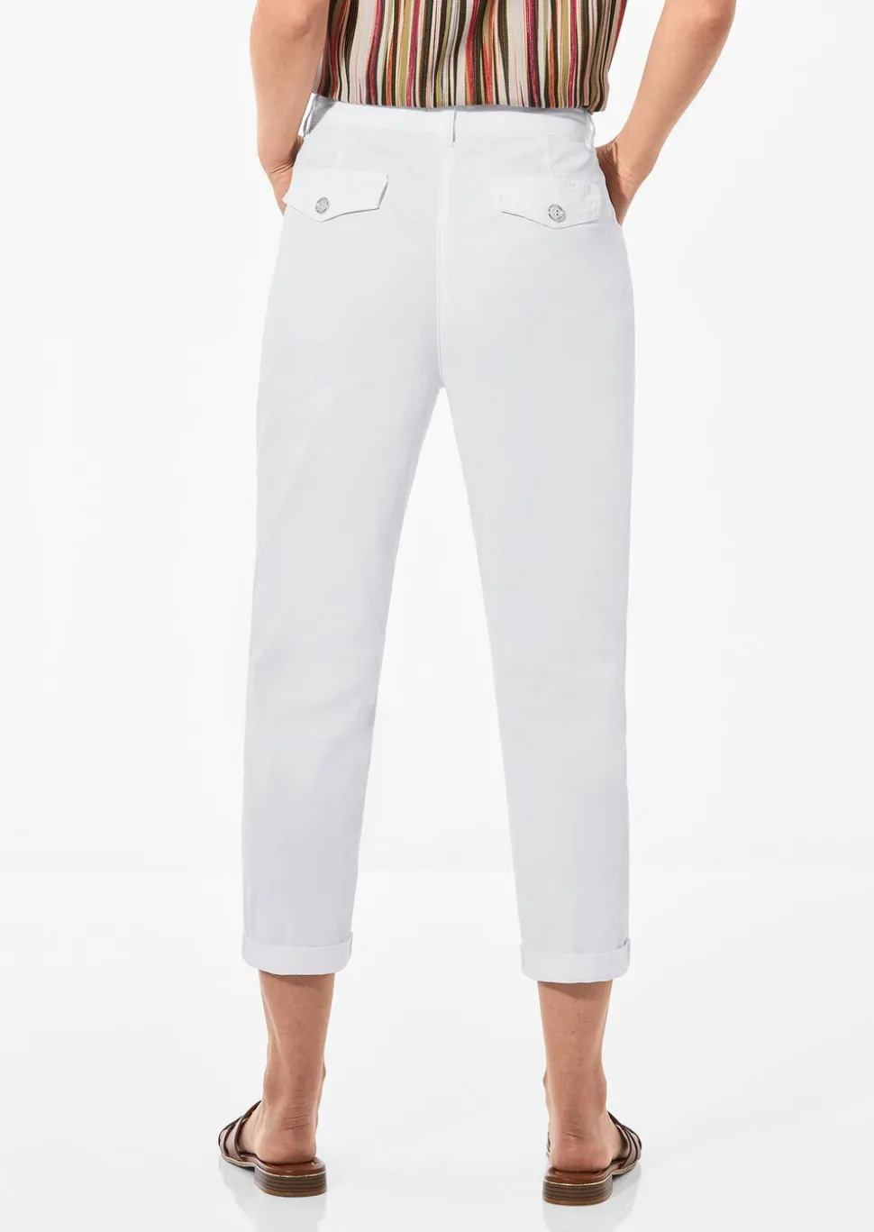 Pantalon chino LOUISA ultra-doux, en longueur cheville