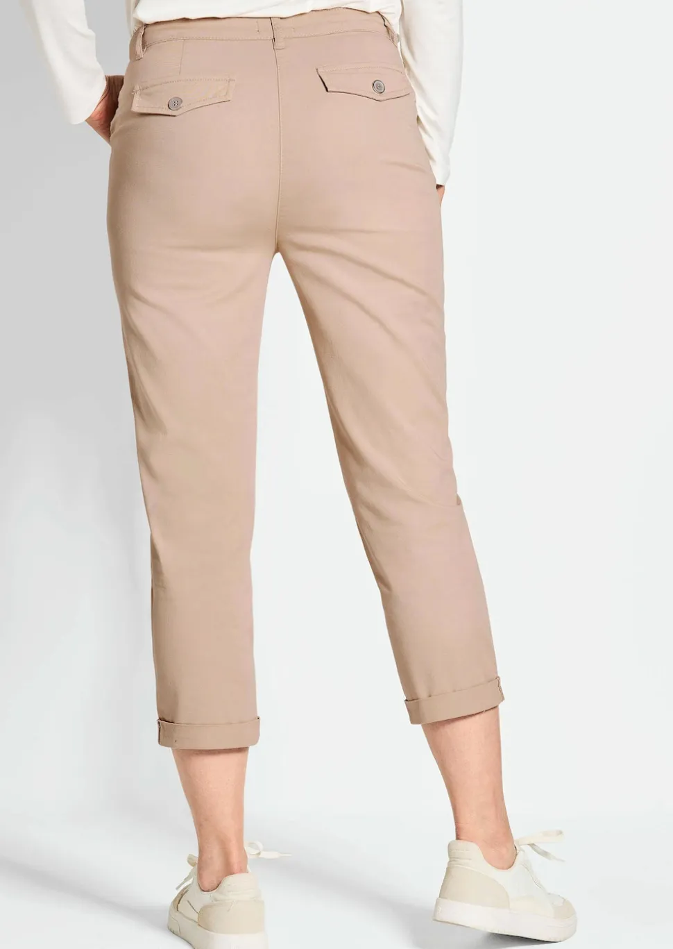 Pantalon chino LOUISA ultra-doux, en longueur cheville