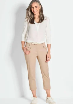 Pantalon chino LOUISA ultra-doux, en longueur cheville
