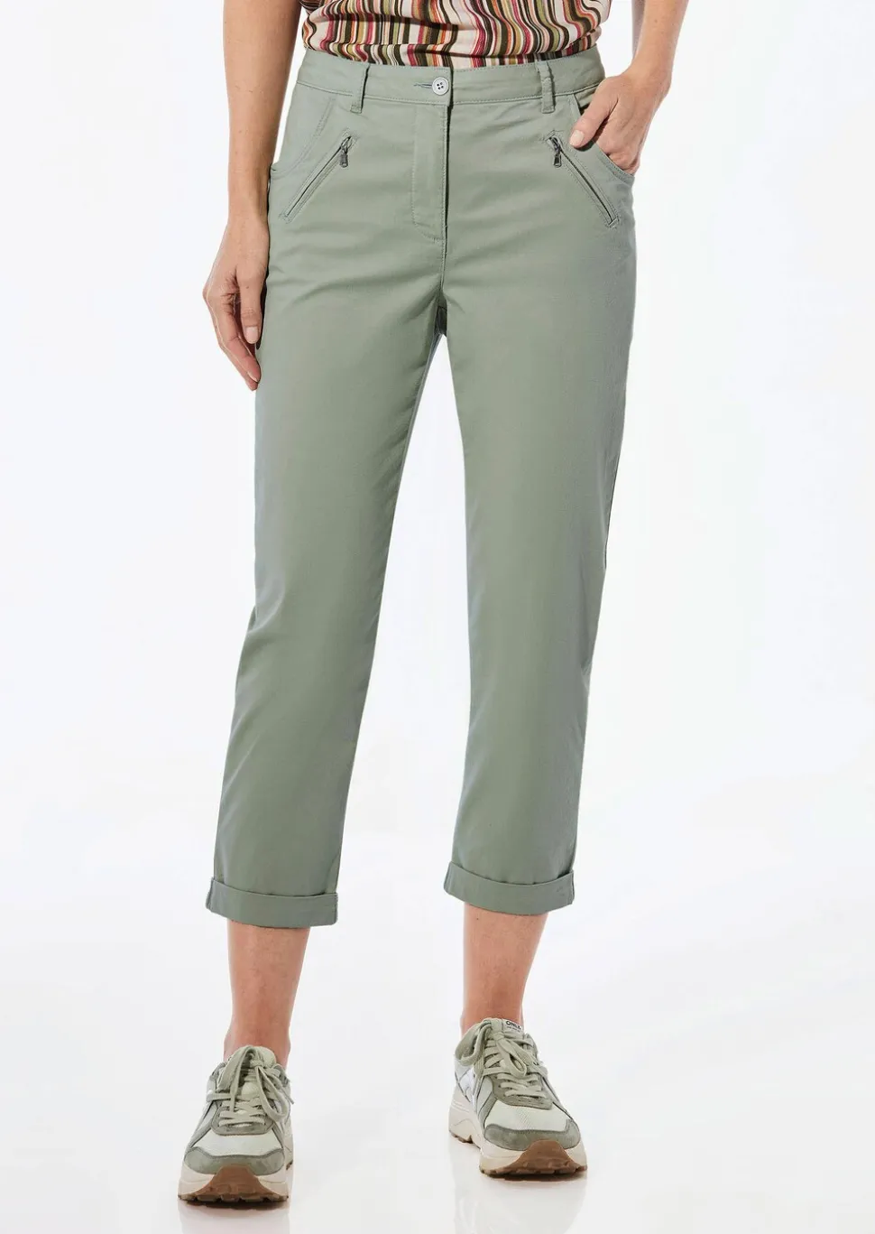 Pantalon chino LOUISA ultra-doux, en longueur cheville