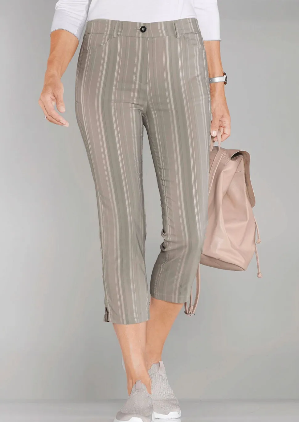 Pantalon court CARLA à rayures
