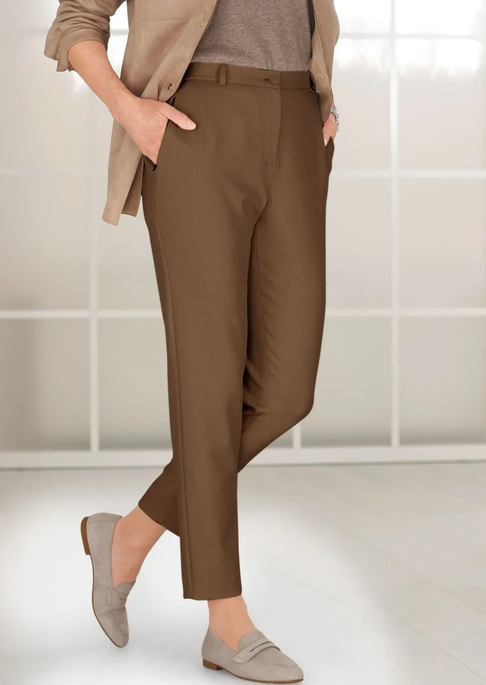 Pantalon à côtes coupe confort