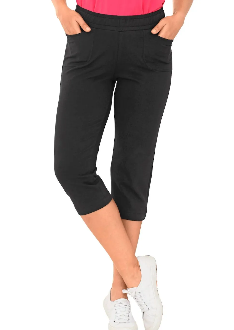 Pantalon de loisirs 3/4 confortable avec taille élastiquée et poches