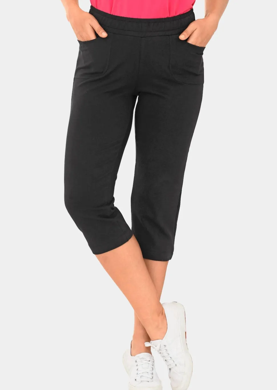 Pantalon de loisirs 3/4 confortable avec taille élastiquée et poches