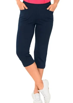 Pantalon de loisirs 3/4 confortable avec taille élastiquée et poches